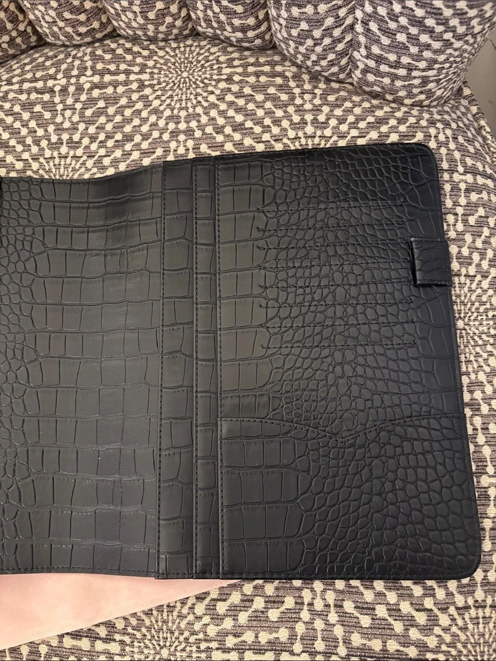 Notiq CLASSIC Sz Midi Desk Folio Agenda Classic 9-Disc Planner Cover Black Croc